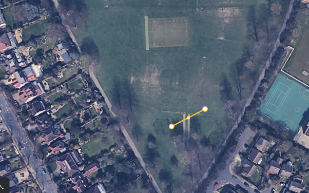 Ariel view of the location for cricket pitch