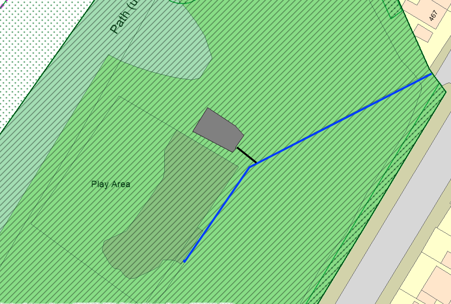 Map showing the proposed location of outdoor gym wand proposed extension to the footpath