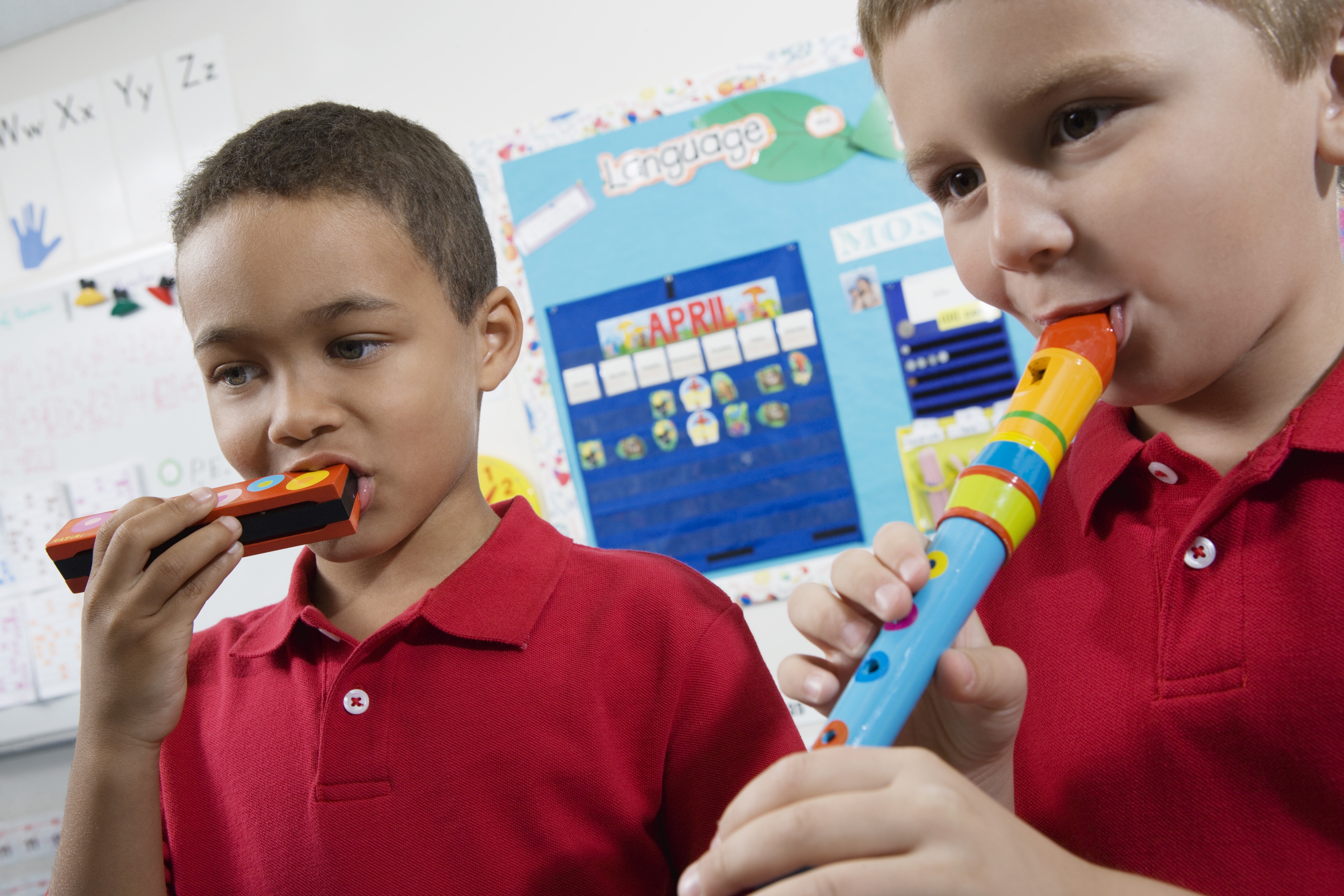 children playing musical instruments